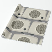 Retro  radio Mid-Century Modern Audio Cadeaupapier (Uitgerold)