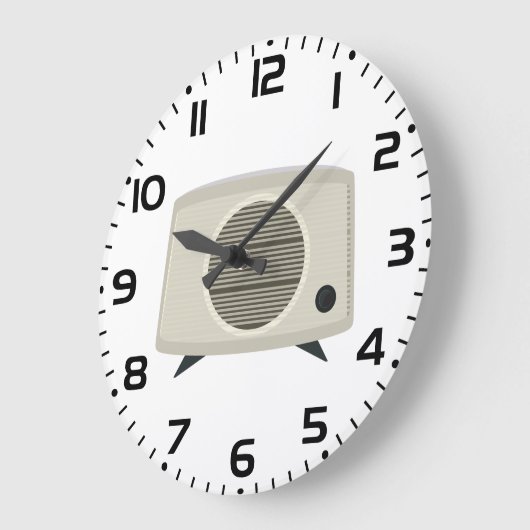 Retro  radio Mid-Century Modern Audio Grote Klok (Hoek)