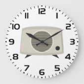 Retro  radio Mid-Century Modern Audio Grote Klok (Voorkant)