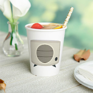 Retro radio Mid-Century Modern Audio Papieren Bekers