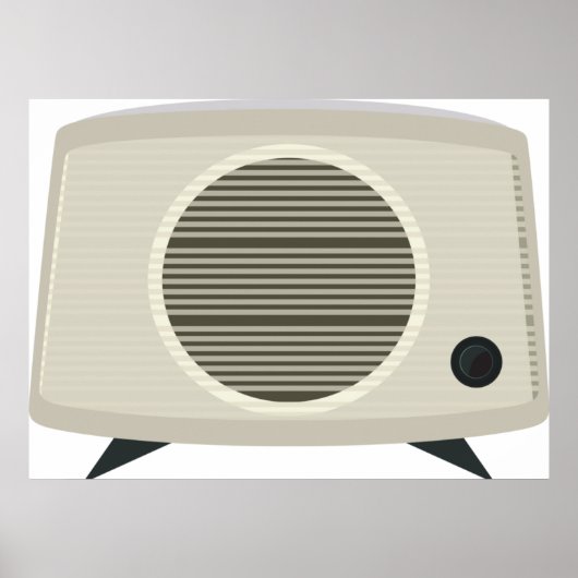 Retro  radio Mid-Century Modern Audio Poster (Voorkant)