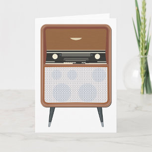 Retro Radio On Legs Greeting Cards Kaart
