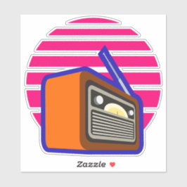 Retro Radio Sticker | Vintage Klassieke Muziek Gra