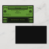 Retro Radio Visitekaartje, groen Visitekaartje (Voorkant / Achterkant)