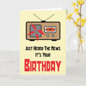 Retro RadioKaart van de Verjaardag Kaart (Gele Bloem)