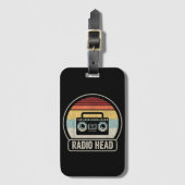 Retro radiokop bagagelabel (Voorkant (verticaal))