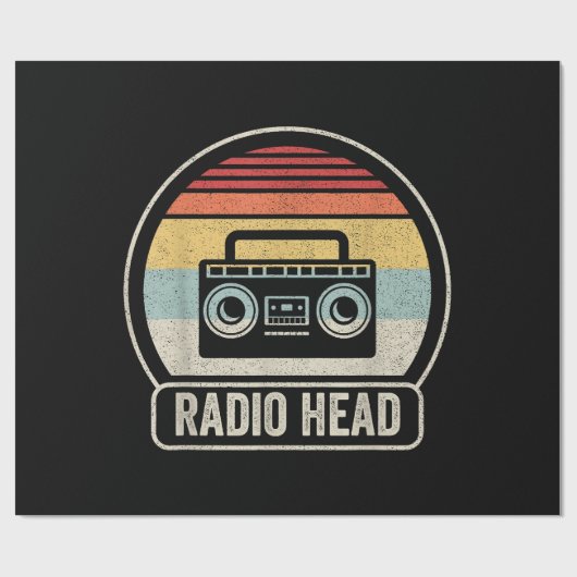 Retro  radiokop cadeaupapier (Vlak)