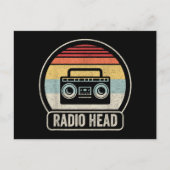 Retro  radiokop feestdagenkaart (Voorkant)