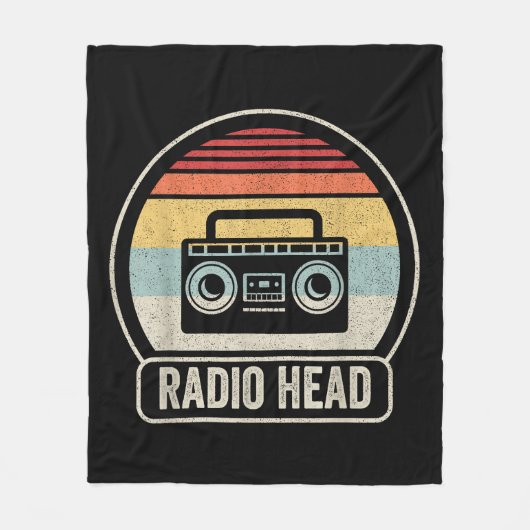 Retro  radiokop fleece deken (Voorkant)