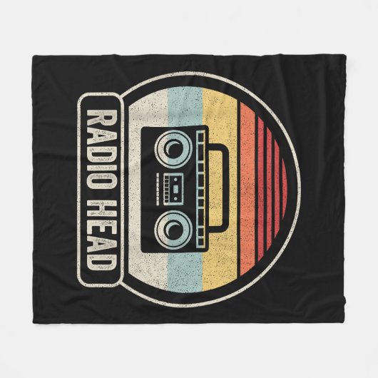 Retro  radiokop fleece deken (Voorkant (Horizontaal))