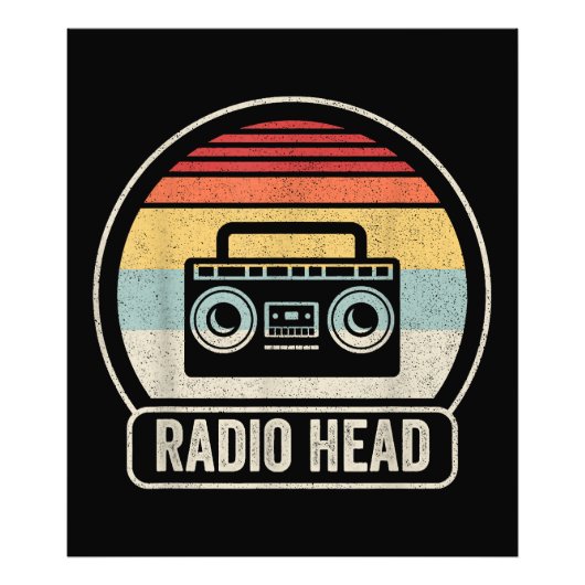 Retro  radiokop foto afdruk (Voorkant)
