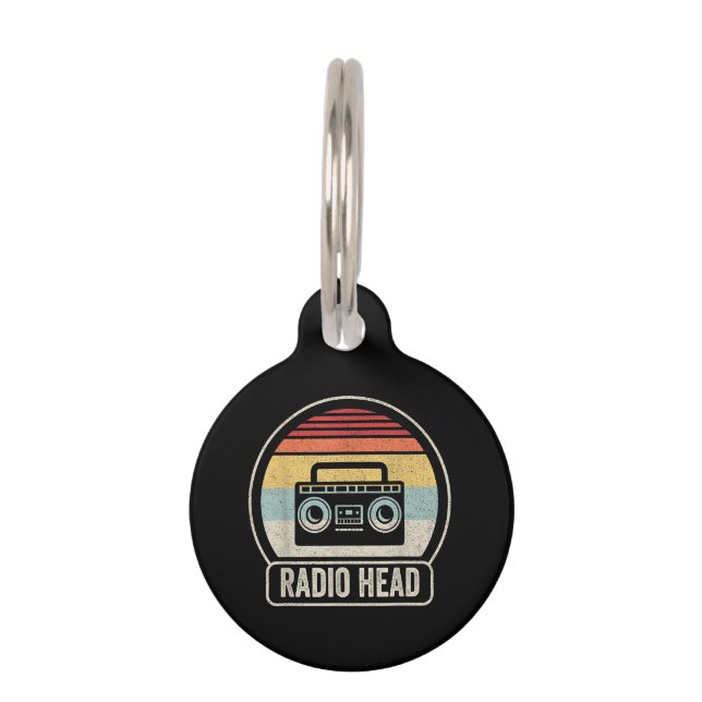Retro  radiokop huisdierpenning (Voorkant)