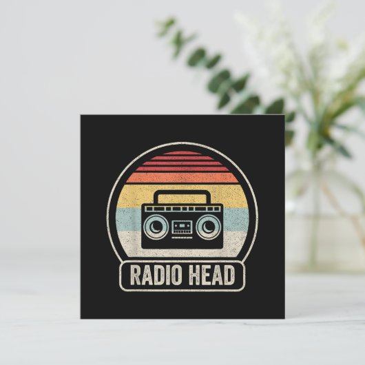 Retro  radiokop kaart (Staand voorkant)
