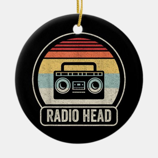 Retro  radiokop keramisch ornament (Voorkant)