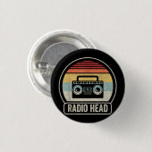 Retro  radiokop ronde button 3,2 cm (Voorkant /achterkant)
