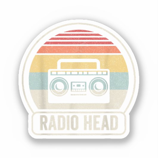 Retro  radiokop sticker (Voorkant)
