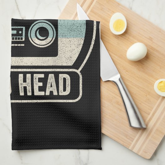 Retro  radiokop theedoek (Quarter Fold)