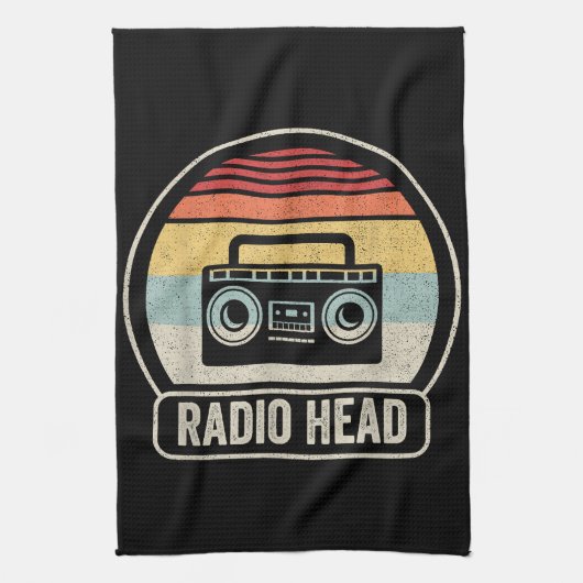 Retro  radiokop theedoek (Verticaal)