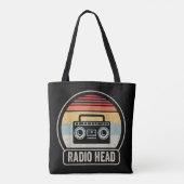 Retro  radiokop tote bag (Achterkant)