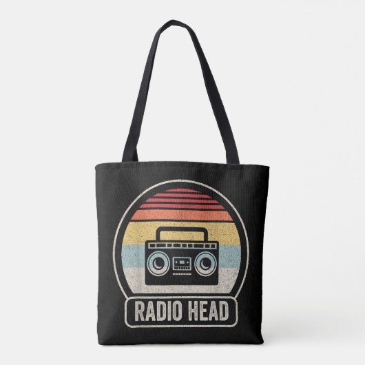 Retro  radiokop tote bag (Achterkant)