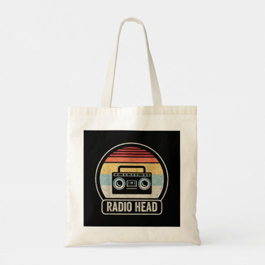 Retro radiokop tote bag (Achterkant)