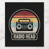 Retro  radiokop wijn etiket (Enkel label)