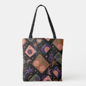 Retro-radio's, bandrecorderpatroon. tote bag (Achterkant)