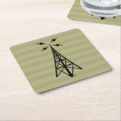 Retro radiotoren kartonnen onderzetters (Schuin)