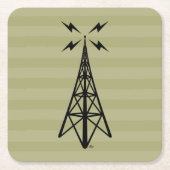 Retro radiotoren kartonnen onderzetters (Voorkant)