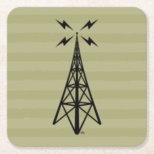 Retro radiotoren kartonnen onderzetters