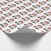 Retro Raggedy Ann Doll With Daisies Cadeaupapier (Hoek)