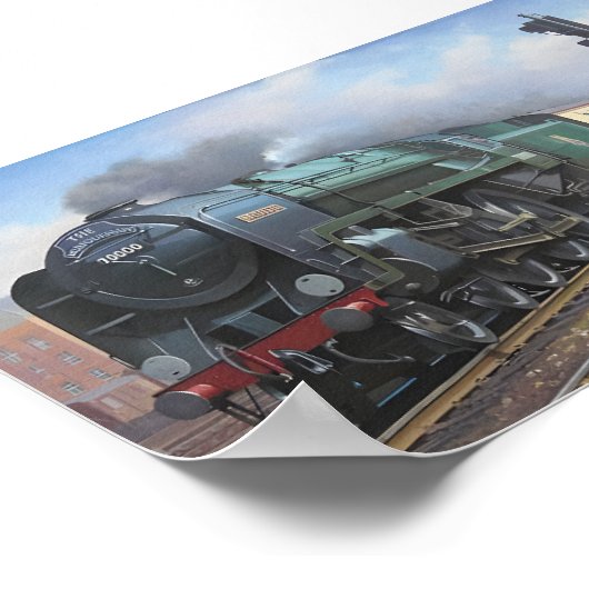 Retro Rail Elegantie:  treinscène Poster (Hoek)