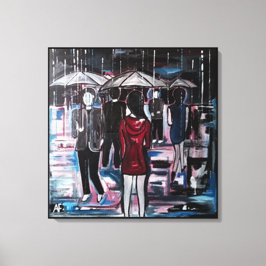 Retro Rain Painting by Alfred Fox Canvas Afdruk (Voorkant)