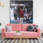 Retro Rain Painting by Alfred Fox Canvas Afdruk (Insitu (Woonkamer))