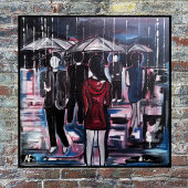 Retro Rain Painting by Alfred Fox Canvas Afdruk