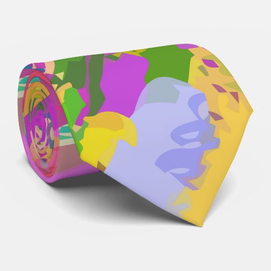 Retro Rainboogverf Splat oppervlaktepatroon Stropdas (Opgerold)