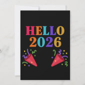 Retro Rainbow 2026 Party Poppers Celebrate Fun Kaart (Voorkant)