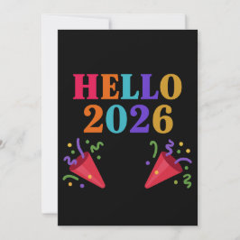 Retro Rainbow 2026 Party Poppers Celebrate Fun Kaart