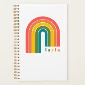 Retro Rainbow 5 Letter-naam op maat Planner (Voorkant)