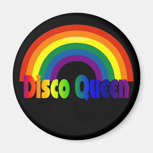 Retro Rainbow 80s Disco Queen Magneet (Voorkant)