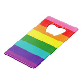 Retro Rainbow 8 Pride Creditkaart Flessenopener (Achterkant Gekanteld)