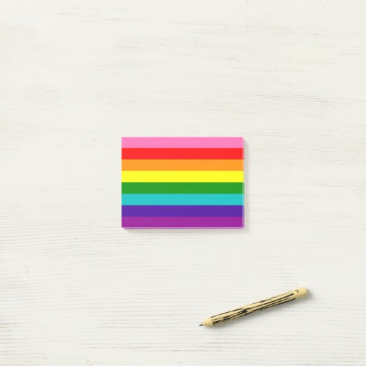 Retro Rainbow 8 Pride Post-it® Notes (Op bureau)