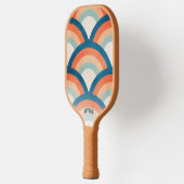 Retro Rainbow aangepaste tekst Pickleball Paddle (Links)