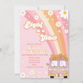 Retro Rainbow Acht is een Vibe Groovy 8e verjaarda Kaart (Voorkant)