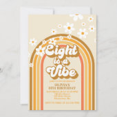 Retro Rainbow Acht is een Vibe Groovy 8e verjaarda Kaart (Voorkant)