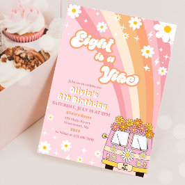 Retro Rainbow Acht is een Vibe Groovy 8e verjaarda Kaart