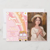 Retro Rainbow Acht is een Vibe Groovy 8e verjaarda Kaart (Voorkant)