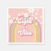 Retro Rainbow Acht is een Vibe Groovy 8e verjaarda Servet (Voorkant)