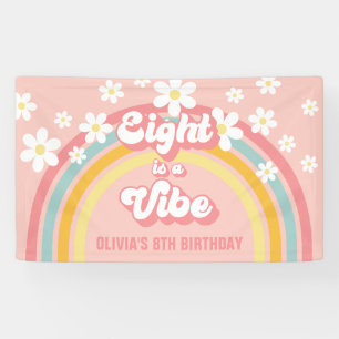Retro Rainbow Acht is een Vibe Groovy 8e verjaarda Spandoek