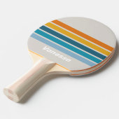 Retro Rainbow Across Striping with Name Tafeltennisbatje (Voorkant Gekanteld)